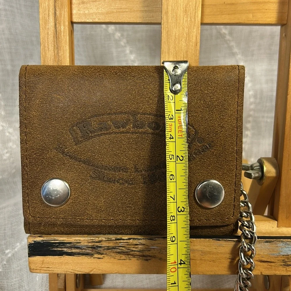 NWT Rawbone handmade trifold wallet with chain